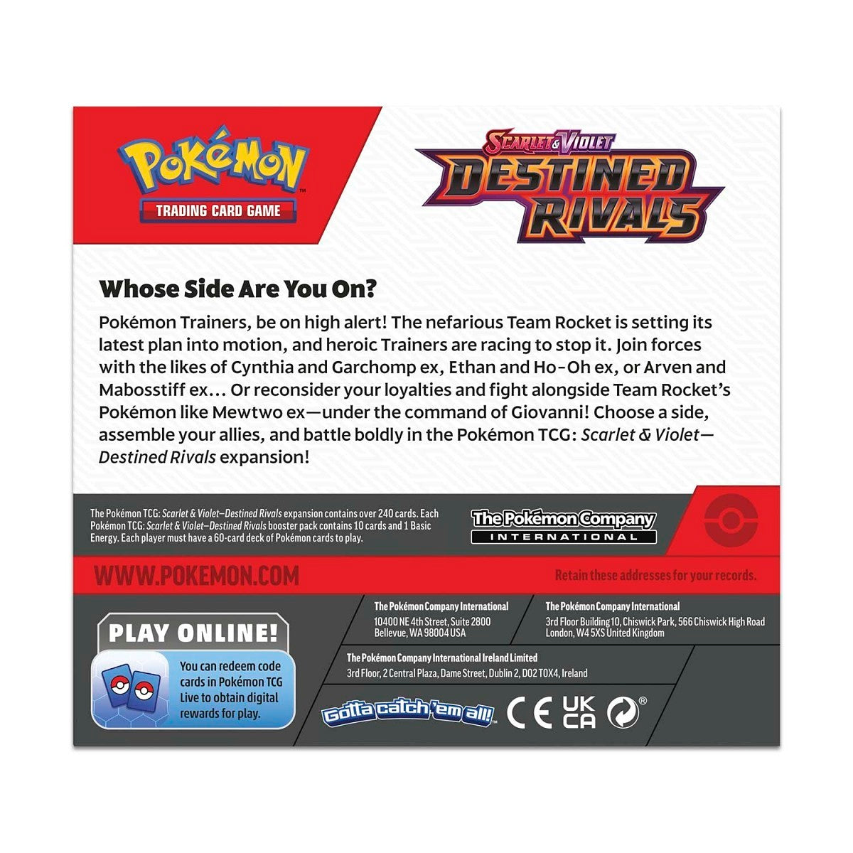 Pokemon TCG: SV10 Destined Rivals - Booster Display Box (36 Packs)