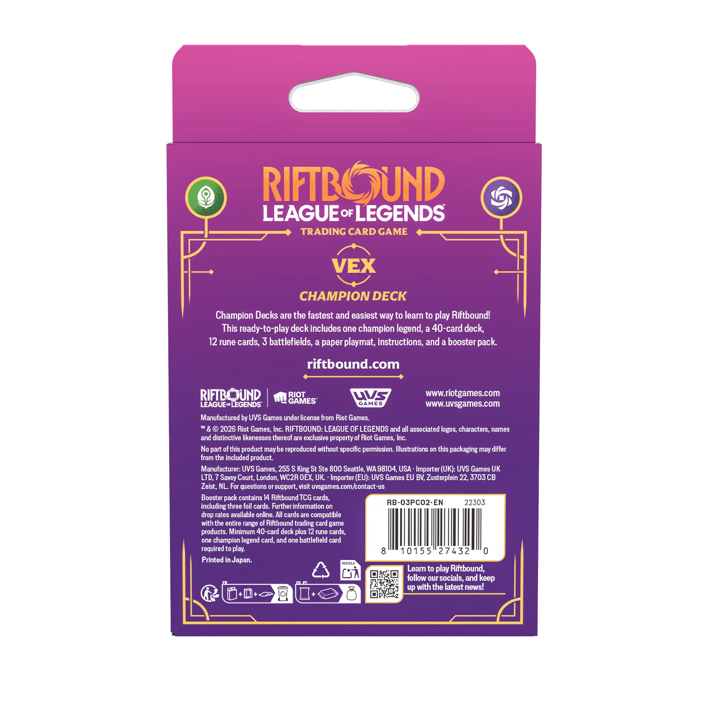 Riftbound: League of Legends TCG Unleashed Champion Deck: Vex
